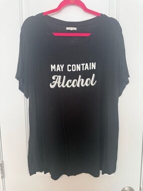 Maurices Black Graphic Tee "May Contain Alcohol"